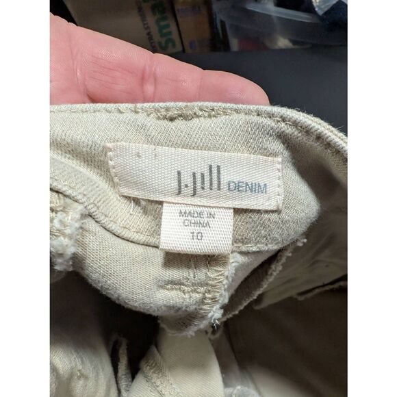 J Jill Denim khaki High Rise Straight Leg Jeans Women's Size 10 - Picture 2 of 6